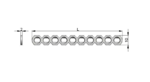 Płytka rekonstrukcyjna 10,0 x 2,0mm pod wkręty Ø3,5 i Ø4,0mm